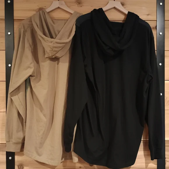 LRG Lifted Research Group 3XL Two Hooded Long Sleeve Shirts Ombre Brown Blue - Picture 2 of 11